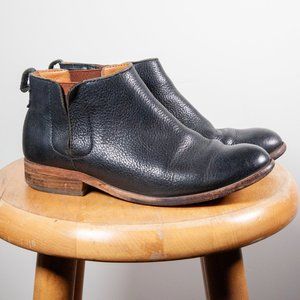 Kork-Ease Textured Black Leather Booties